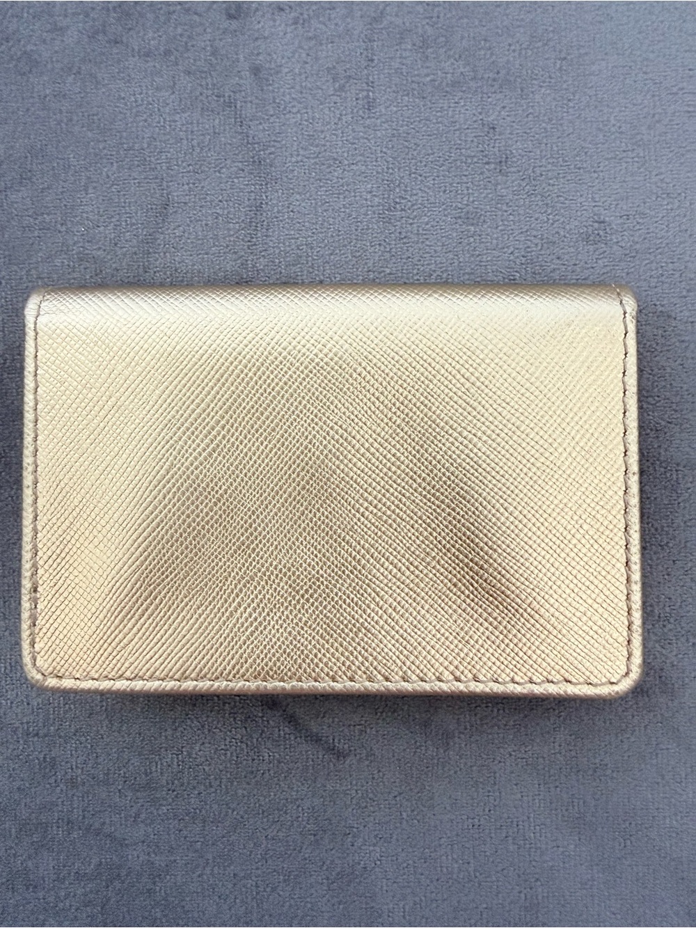 AUTHENTIC Prada Saffiano Leather Card Holder – Metallic Gold - Picture 2 of 4